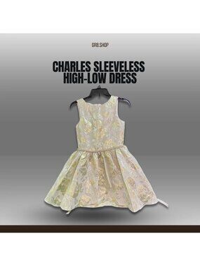 DAVID CHARLES Sleeveless High-Low Floral Dress With Pearl Waistline Size 13Y